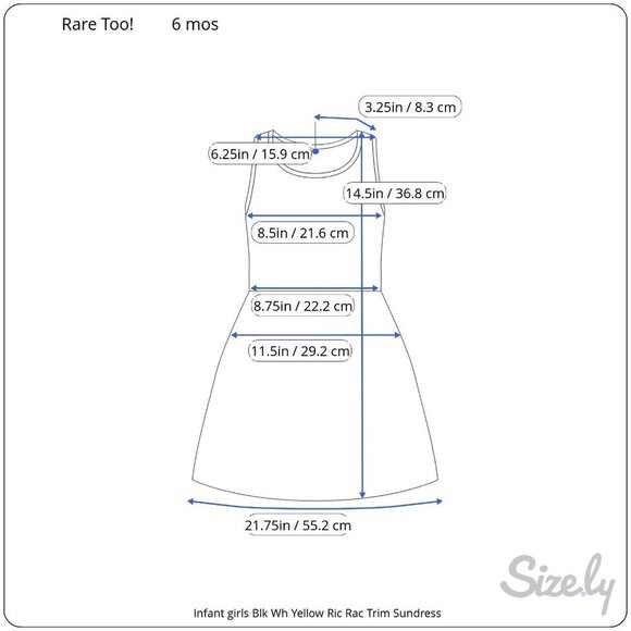 Rare Too! Infant Girls Black White Polka Dot Sundress Yellow Ric Rac Trim Bow 6M - Picture 6 of 6